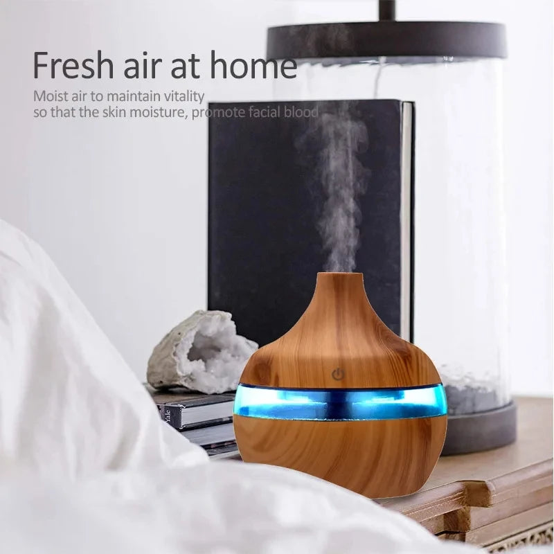 Electric Aroma Air Diffuser Wood Ultrasonic Air Humidifier Essential Oil Aromatherapy