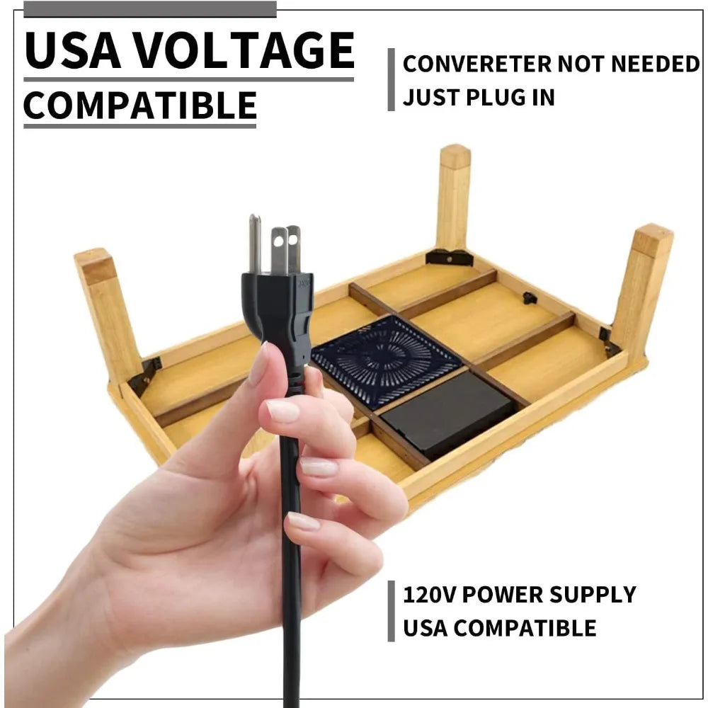Japanese Style Electric Heated Kotatsu Table - Wooden Chabudai Furniture with 120V Heater for Dining and Work