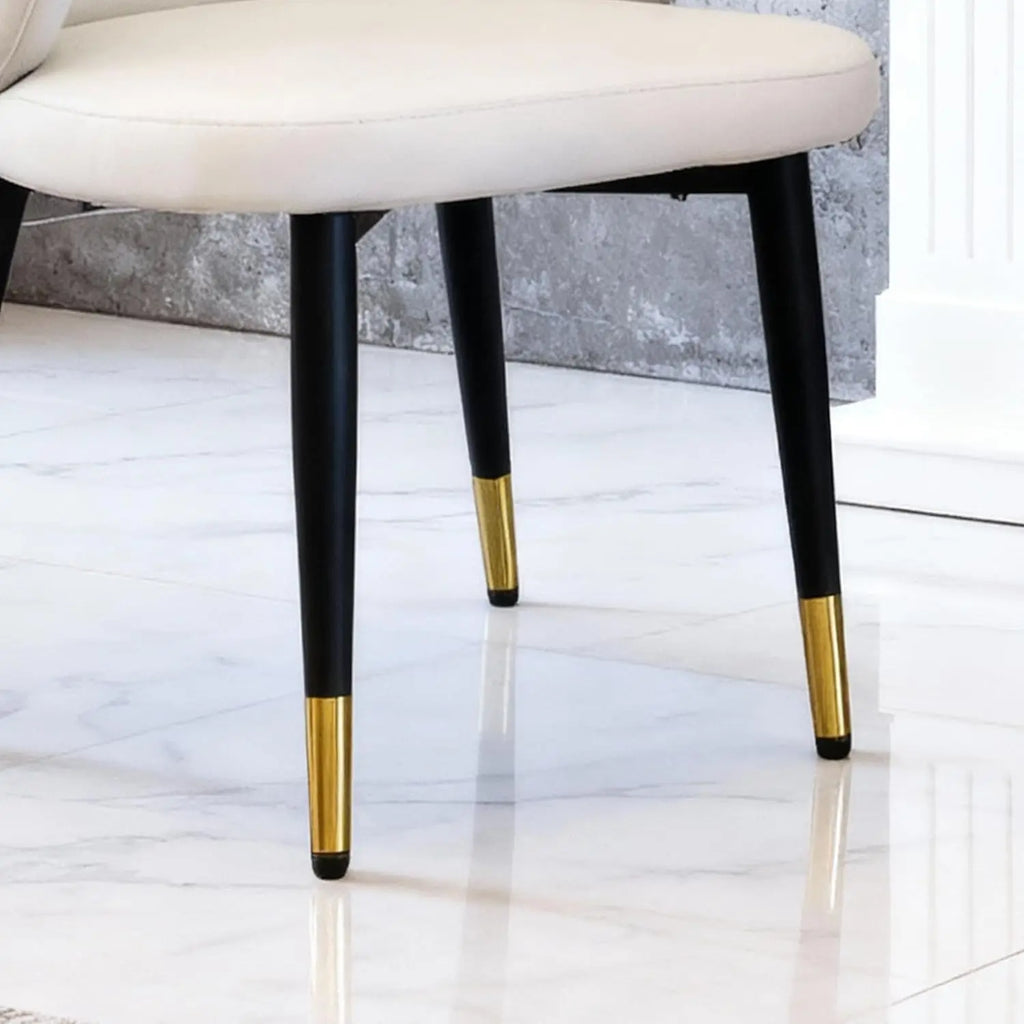 Set of 2 Modern Dining Chairs, Ergonomic PU Leather Seats with Carbon Steel Legs for Kitchen & Dining Room Chairs,, Customized