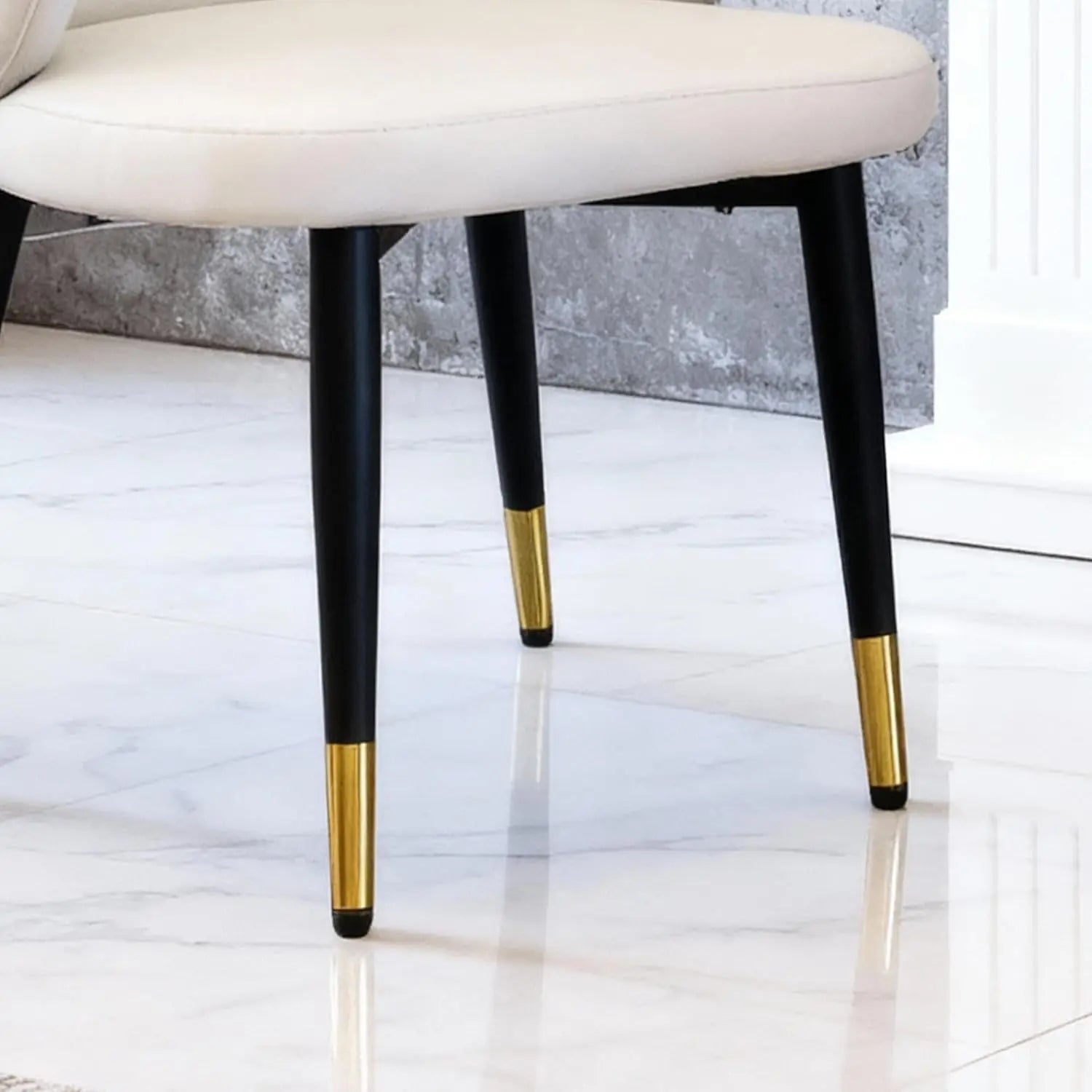 Set of 2 Modern Dining Chairs, Ergonomic PU Leather Seats with Carbon Steel Legs for Kitchen & Dining Room Chairs,, Customized