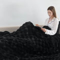 1pc Faux Rabbit Fleece Blanket - Weighted 6 lbs Faux Rabbit Fleece Blanket - Bedspread