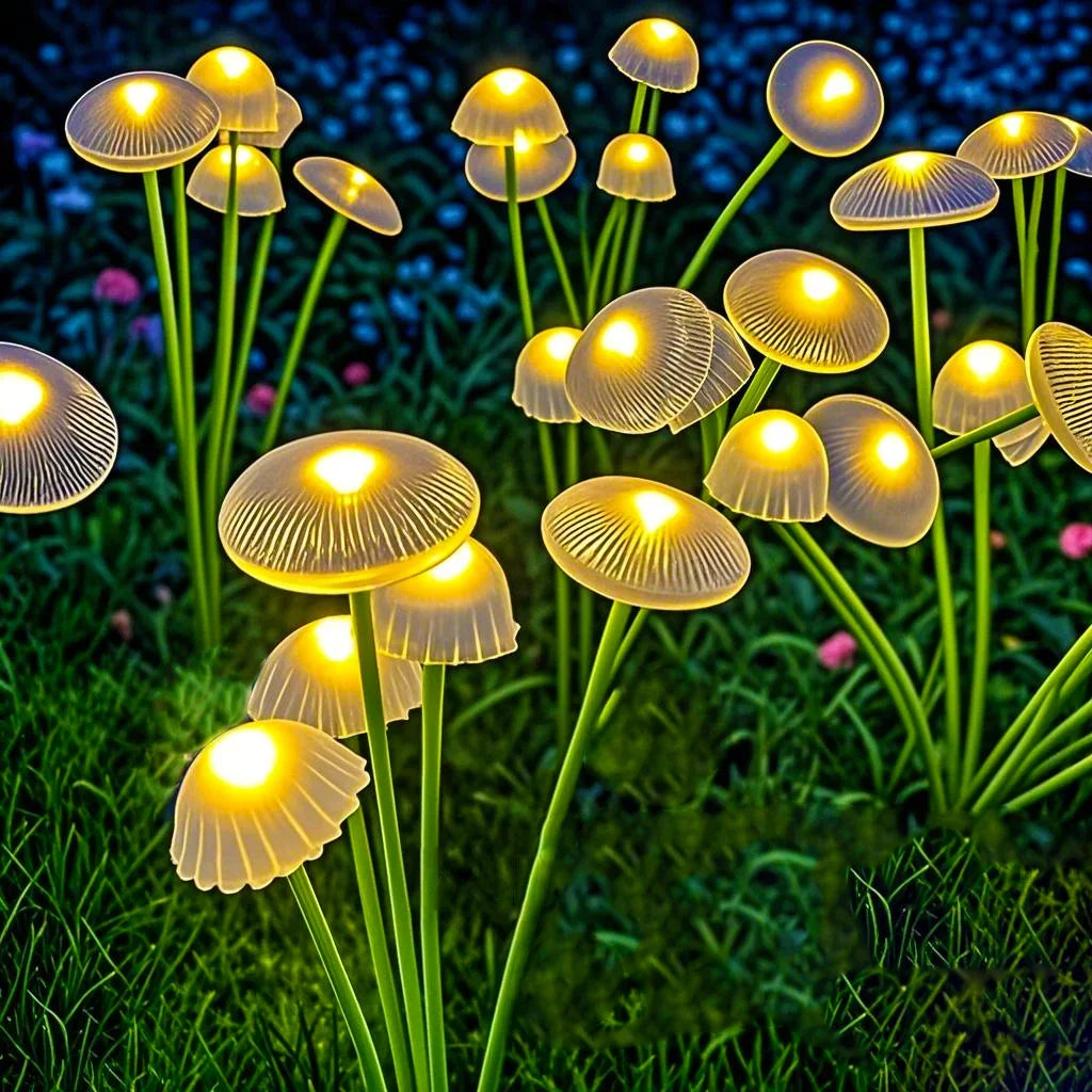 LED Solar Garden Lights Dual Mode Mushroom Lights Waterproof Decor Yard Patio Pathway