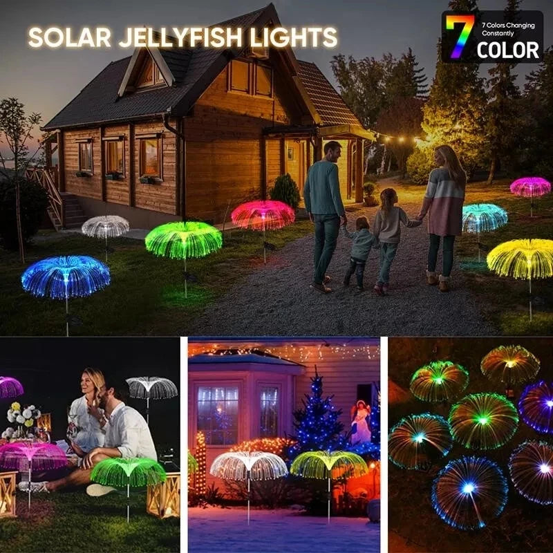 1-10pcs 7Color Changing Outdoor Lamp Solar Jellyfish Lights