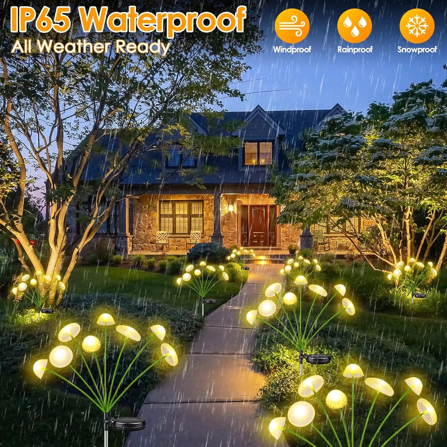 LED Solar Garden Lights Dual Mode Mushroom Lights Waterproof Decor Yard Patio Pathway