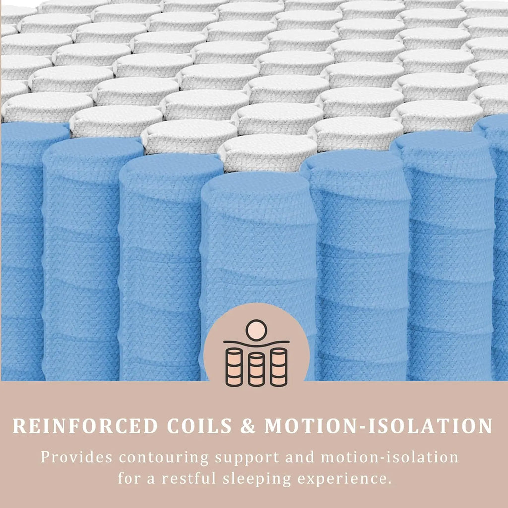 12 Inch Full/King Hybrid Gel Memory Foam Mattress, Queen Size Mattress with Breathable Fabric for Comfortable Sleep