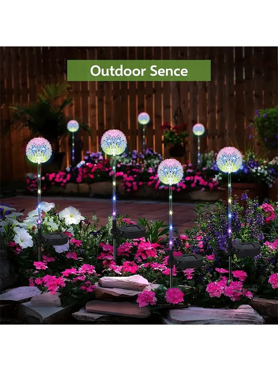 1PC/2PC 1 head/3 head solar LED dandelion outdoor ground mounted light,suitable for courtyard,garden,and landscape decoration