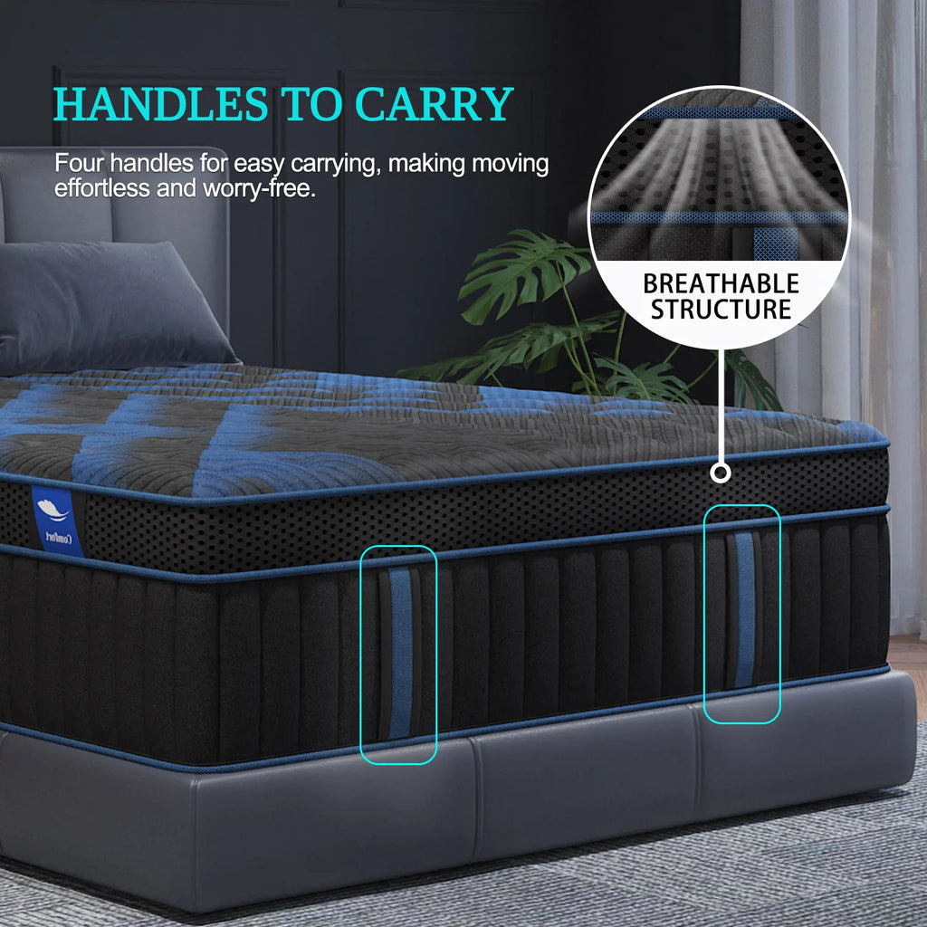 12"Gel Memory Foam Hybrid Pocket Spring Mattress ,Twin ,Full, Queen. King Bed Mattress In A Box, Medium Firm