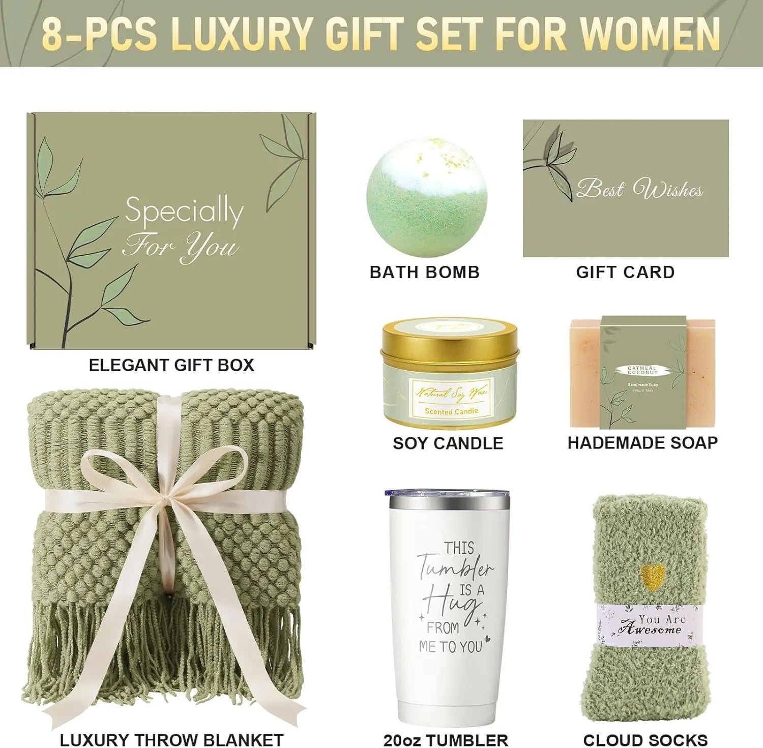 Get Well Or Sympathy Gift Baskets for Women, Self Care Spa Package