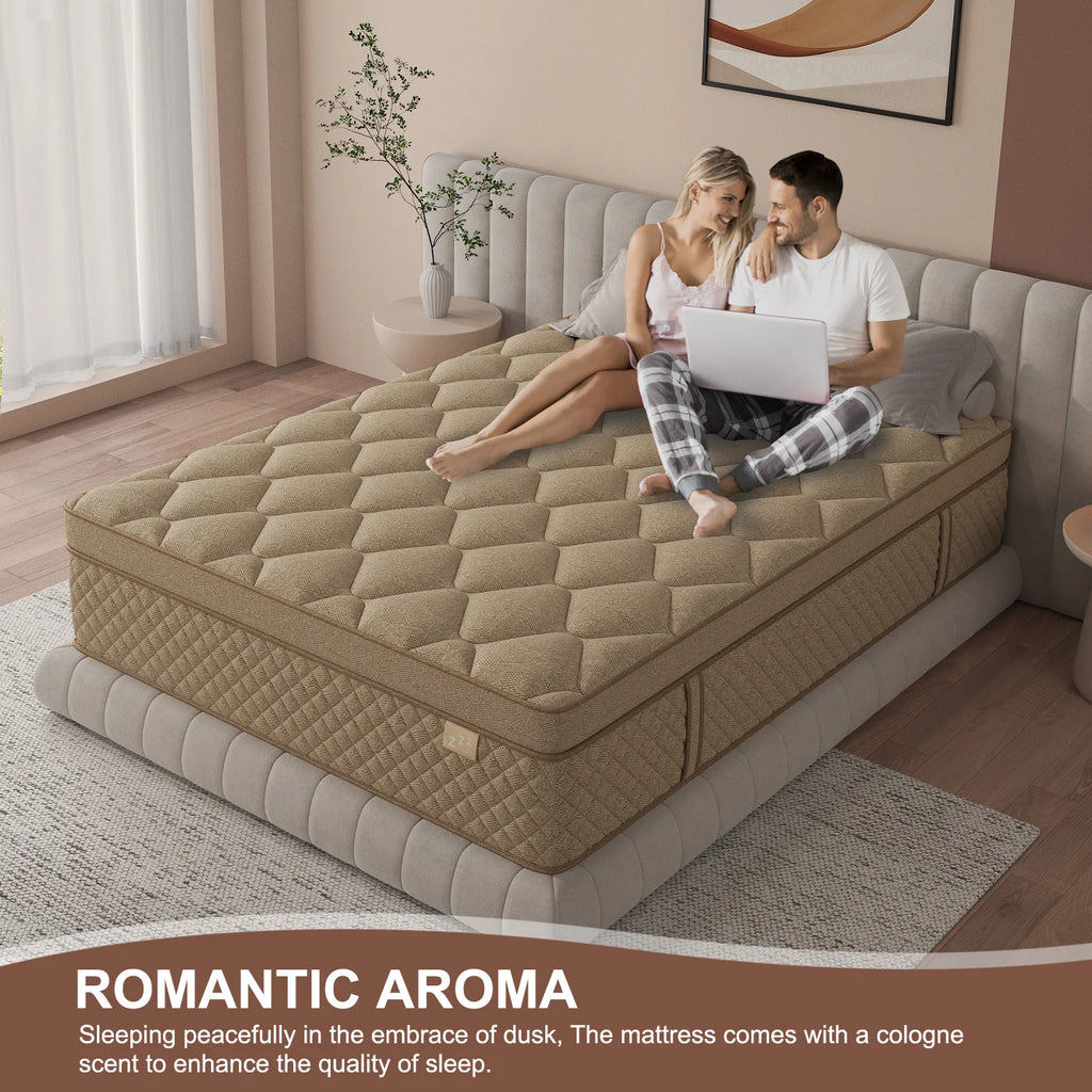 12" Gel Memory Foam Hybrid Pocket Spring Mattress Twin Full King Queen Mattress In A Box, Medium Firm Motion Isolation