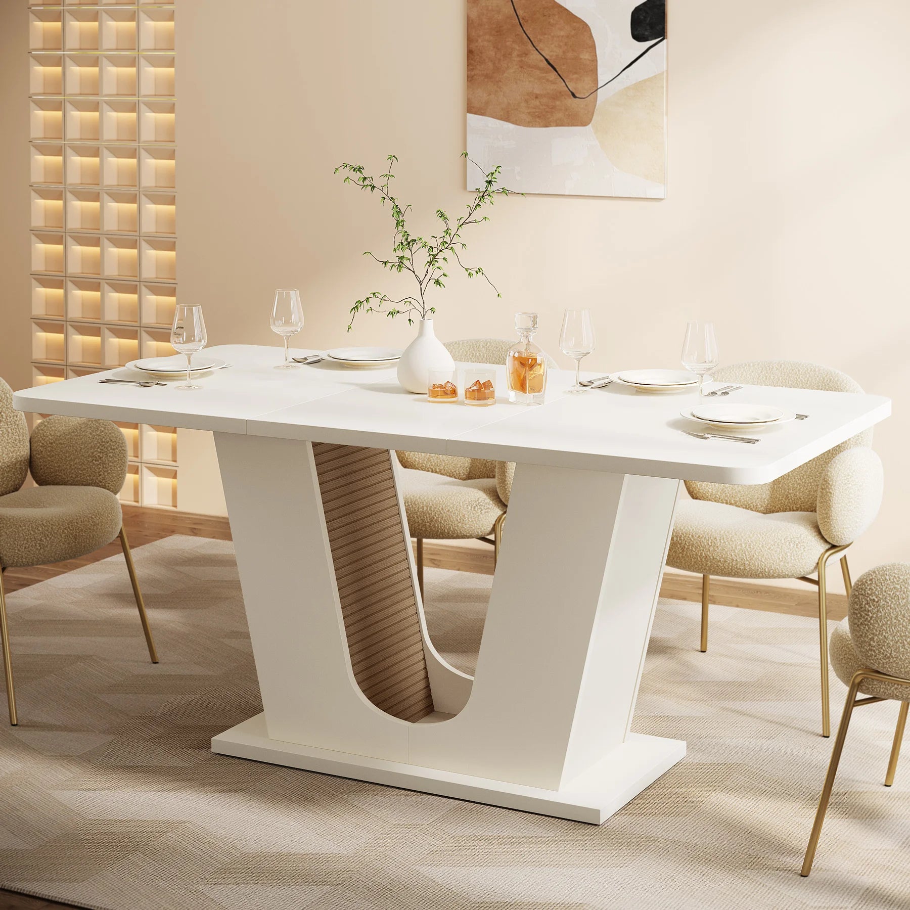 Modern Dining Table for 4-6 People,