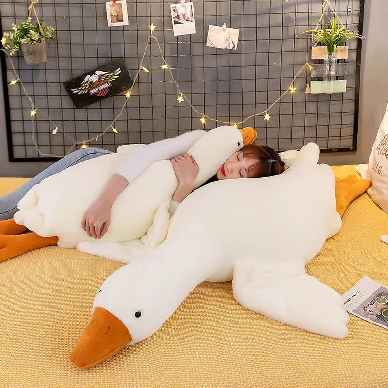 Hot 50/90/130CM Funny Goose Plush Stuffed Soft Duck Sleeping Pillow
