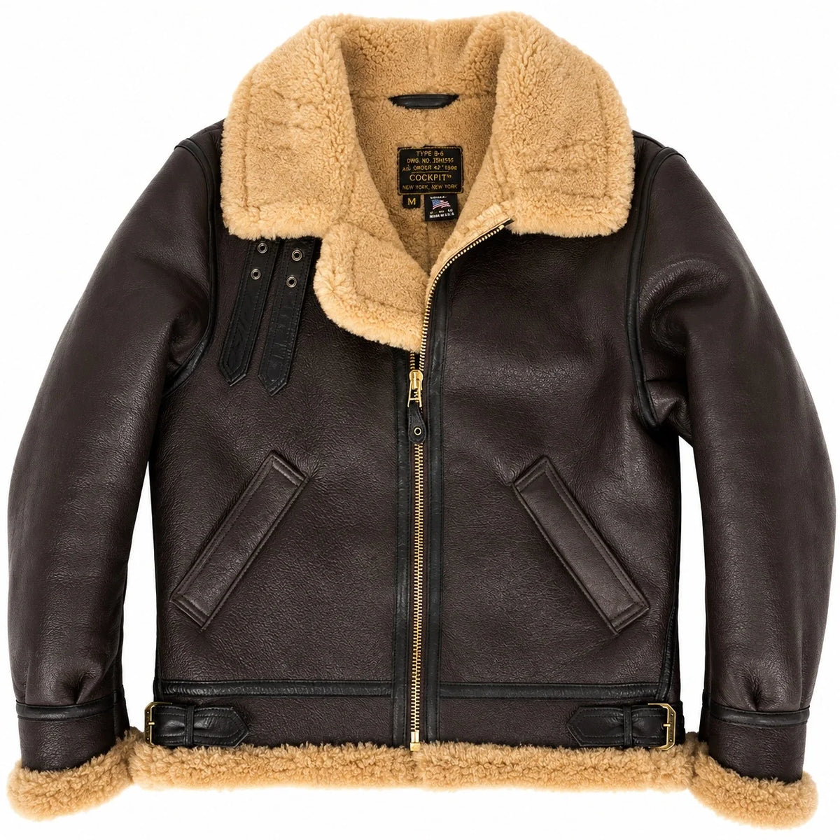 Cockpit USA Men's Spitfire B-3 Sheepskin Bomber Jacket | Made In USA
