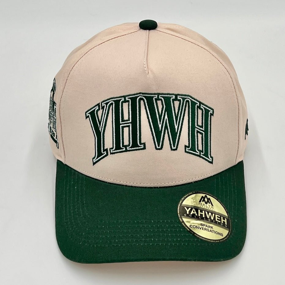 [PRE-ORDER - SHIPS MID-OCTOBER] ‘YHWH’ Structured SnapBack - Cream/Billiard Green