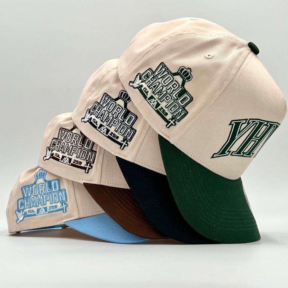 [PRE-ORDER - SHIPS MID-OCTOBER] ‘YHWH’ Structured SnapBack - Cream/Billiard Green